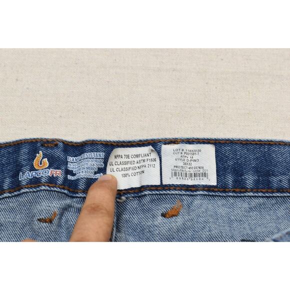 LAPCO FR Men's Jeans Size 38x32 Straight Denim Work Pants Flame Resist - Picture 2 of 8
